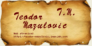 Teodor Mazulović vizit kartica